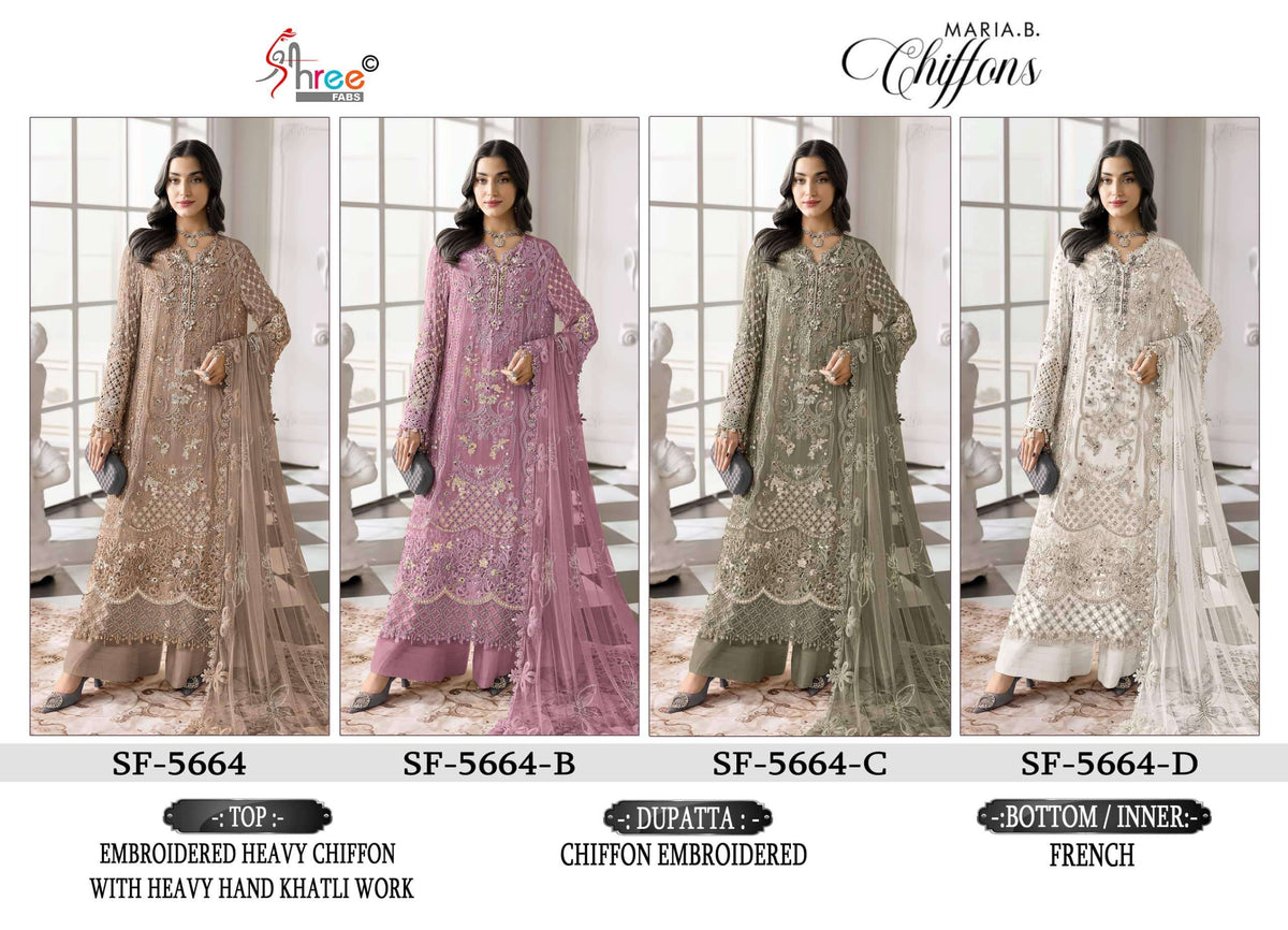 Shree Fab SF-5664 Chiffon Embroidered Moti Work Pakistani Salwar Suit