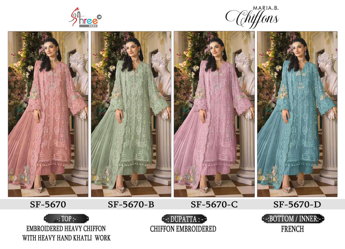 Shree Fab SF-5670 Chiffon Embroidered Festive Wear Pakistani Salwar Suit