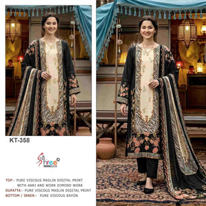 Shree Fabs KT 358 AB Pure Viscose Muslin Pakistani Suit - Amrah Wholesale