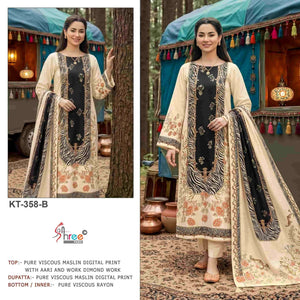 Shree Fabs KT 358 AB Pure Viscose Muslin Pakistani Suit - Amrah Wholesale