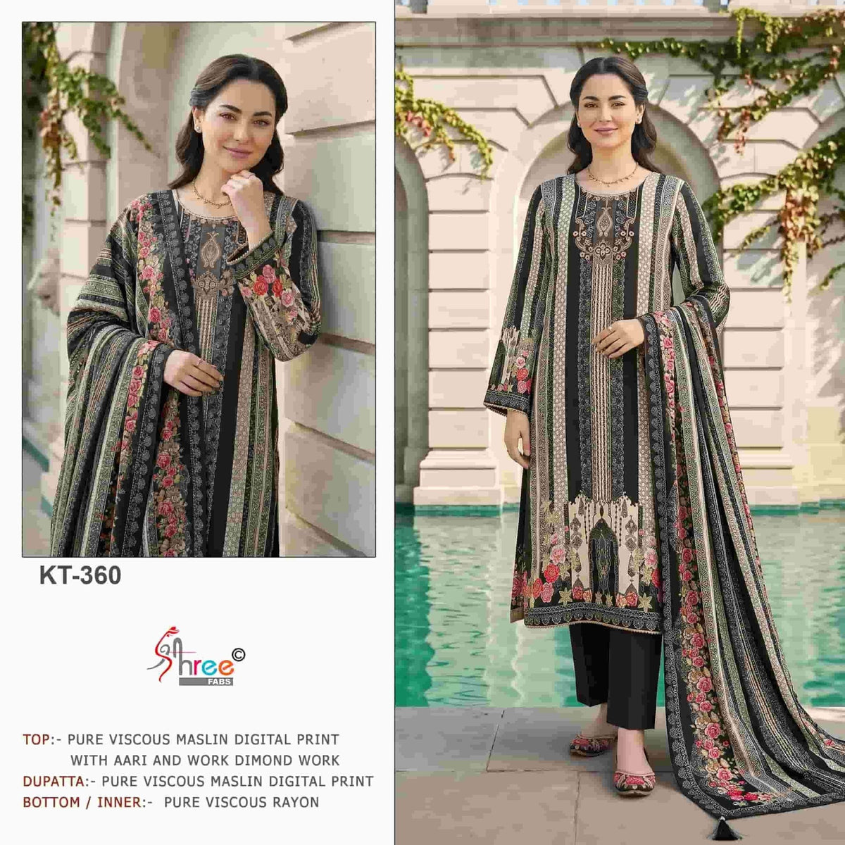 Shree Fabs Kt 360 Muslin Pakistani Suit - Amrah Wholesale