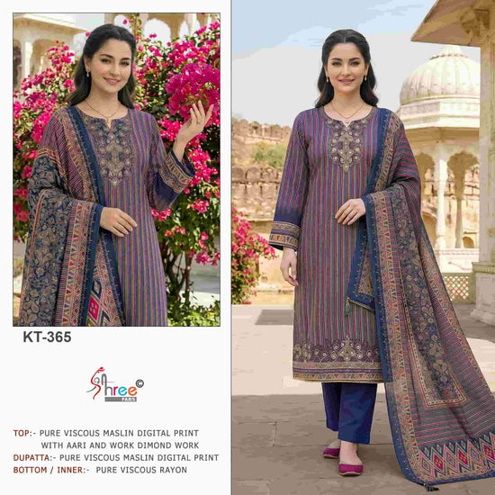 Shree Fabs Kt 365 Pure Muslin Pakistani Suit - Amrah Wholesale