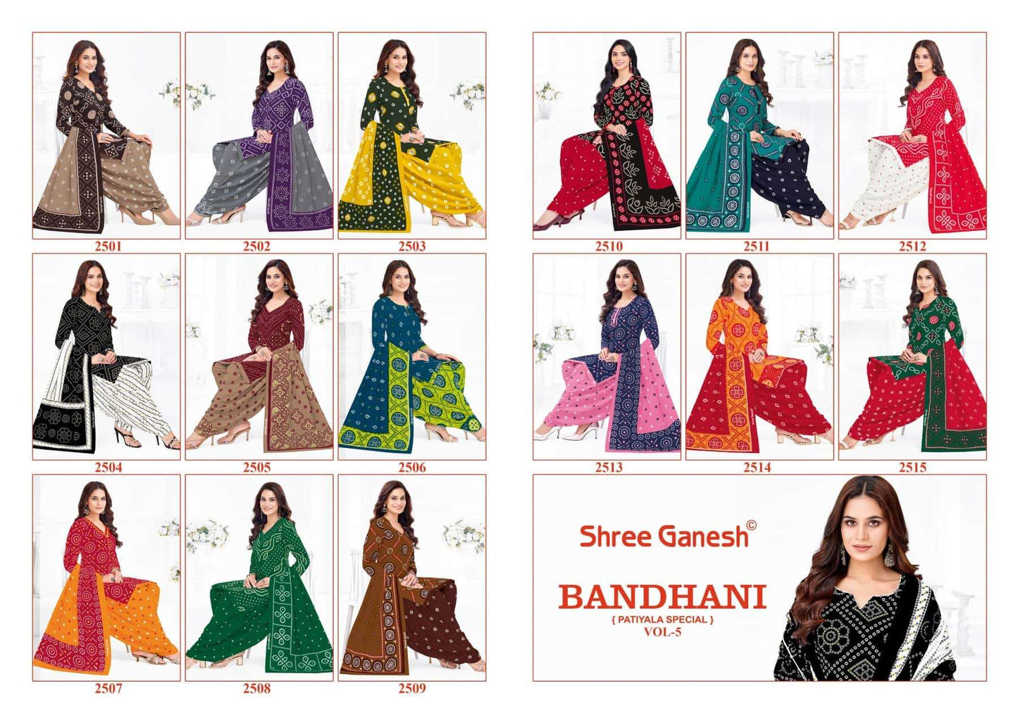 Shree Ganesh Bandhani Vol 5 Heavy Cotton Bandhani Dress Material