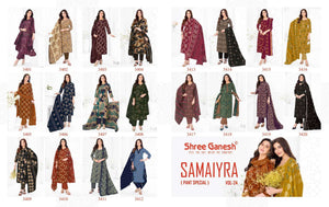 Shree Ganesh Samaiyra Vol 24 Pure Cotton Dress Material