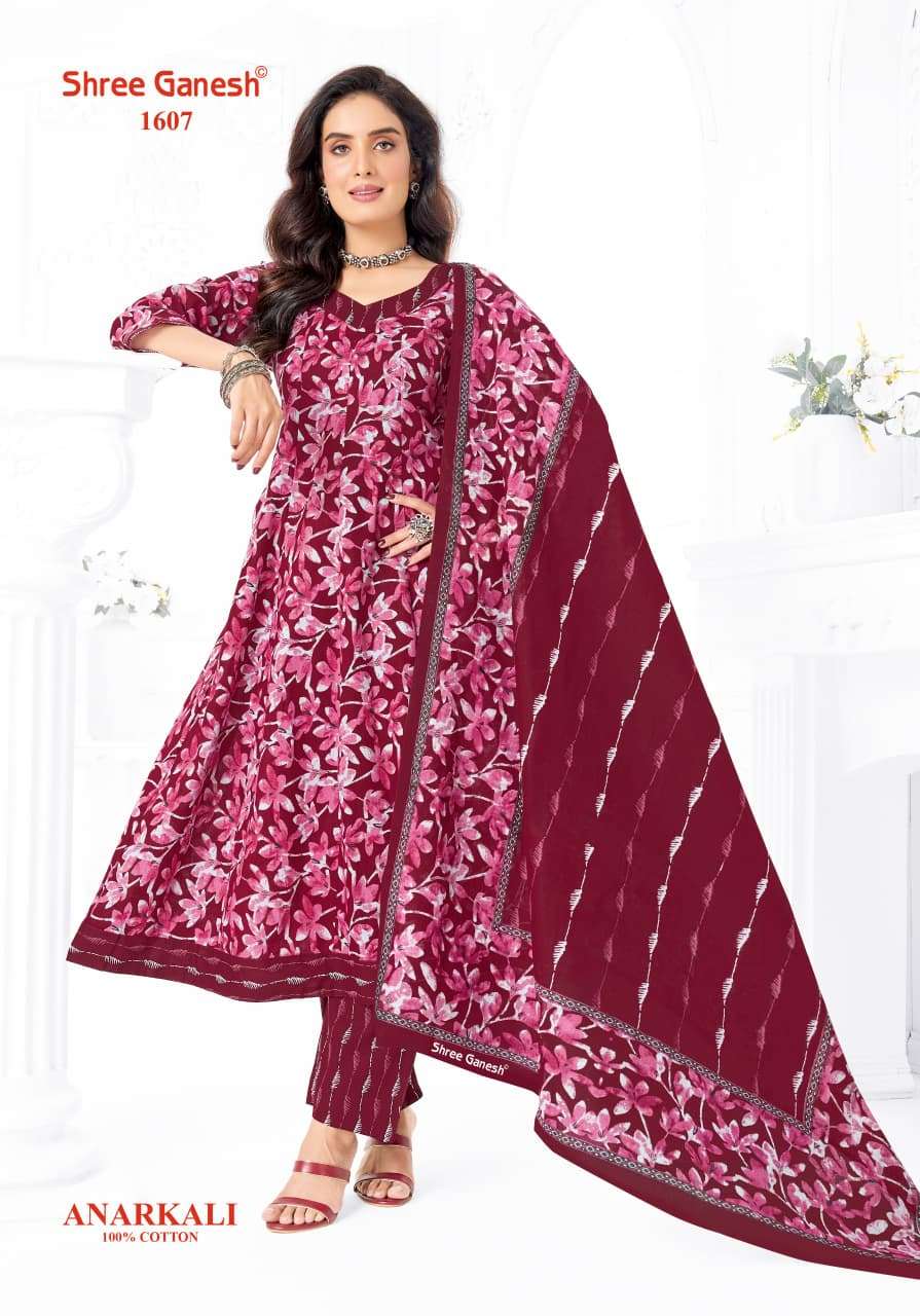 Shree Ganesh Zeenat Vol 6 Heavy Cotton Anarkali Style Salwar Suit Set