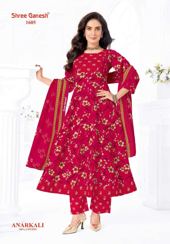 Shree Ganesh Zeenat Vol 6 Heavy Cotton Anarkali Style Salwar Suit Set