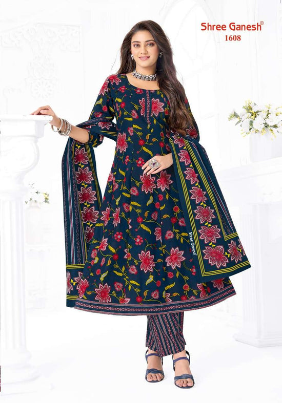 Shree Ganesh Zeenat Vol 6 Heavy Cotton Anarkali Style Salwar Suit Set