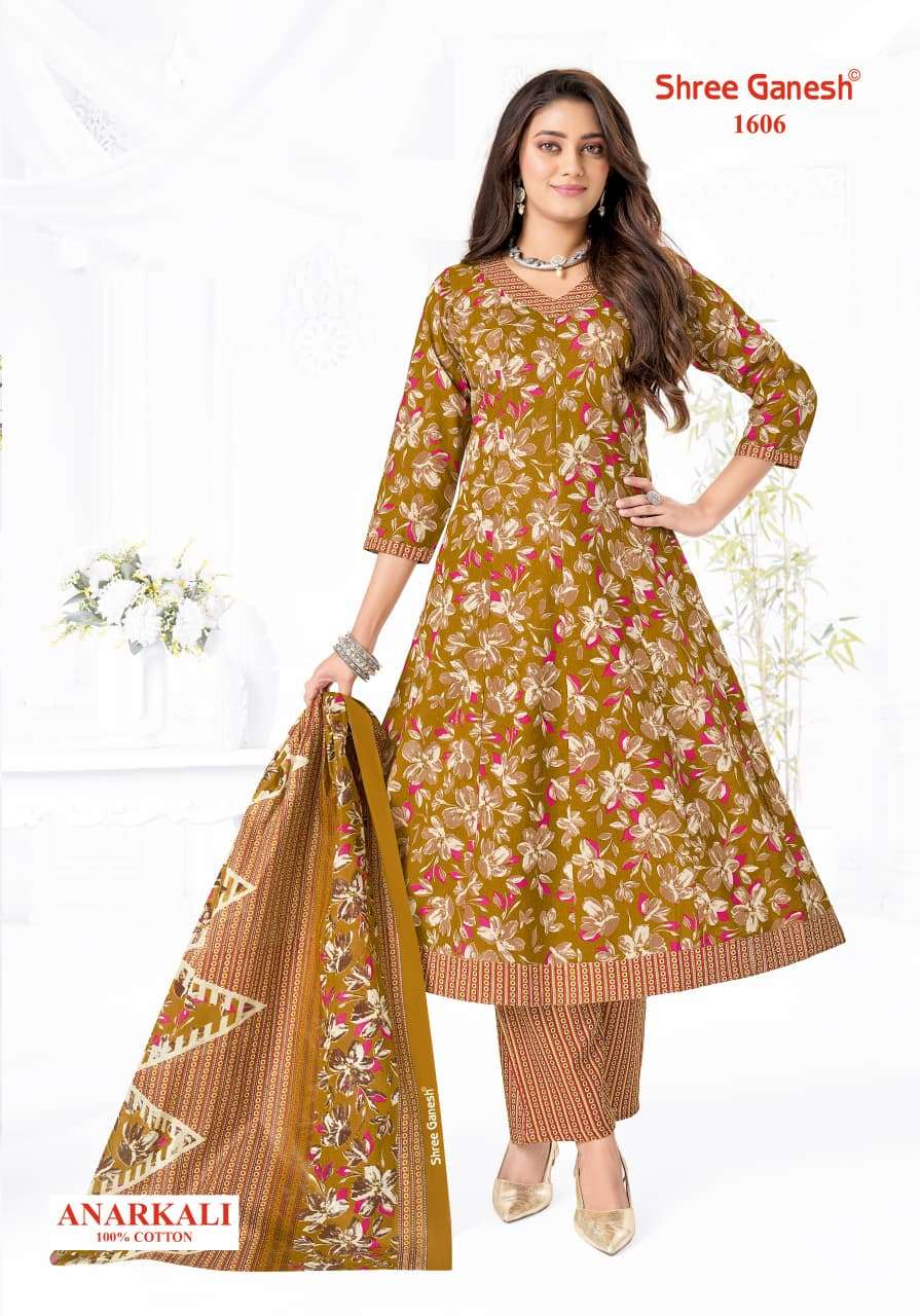 Shree Ganesh Zeenat Vol 6 Heavy Cotton Anarkali Style Salwar Suit Set