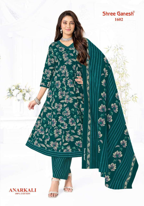 Shree Ganesh Zeenat Vol 6 Heavy Cotton Anarkali Style Salwar Suit Set