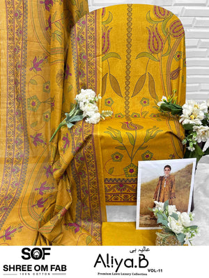 Shree Om Fab Aliya B Vol 11 Pure Lawn Suit