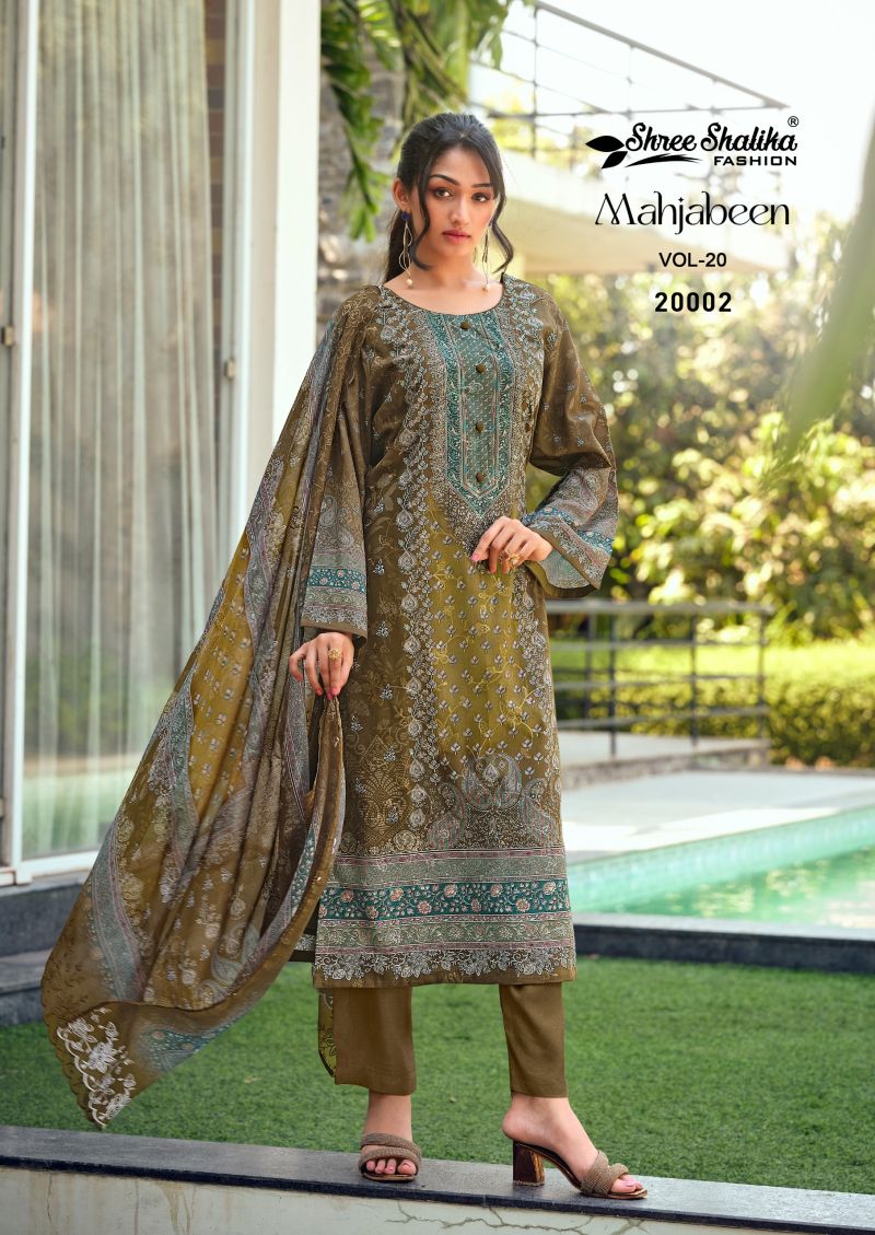 Shree Shalika Mahjabeen Vol 20 Lawn Cotton Digital Print Dress Material