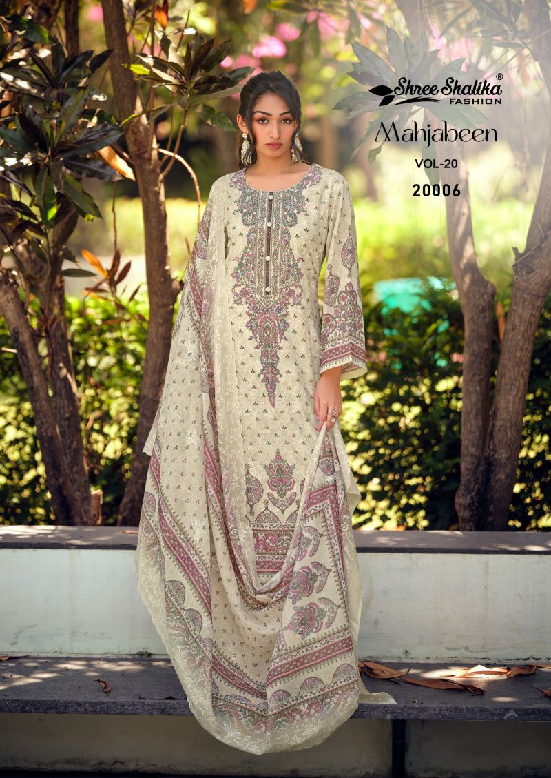 Shree Shalika Mahjabeen Vol 20 Lawn Cotton Digital Print Dress Material