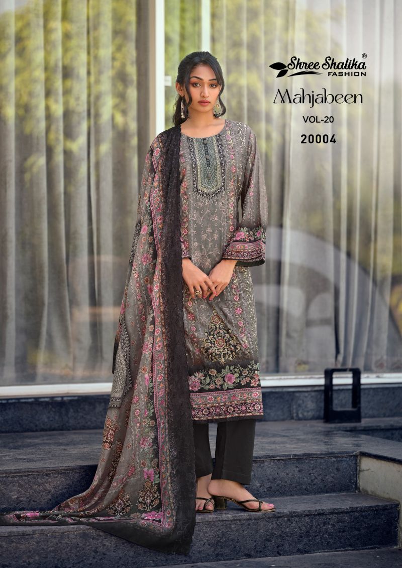 Shree Shalika Mahjabeen Vol 20 Lawn Cotton Digital Print Dress Material
