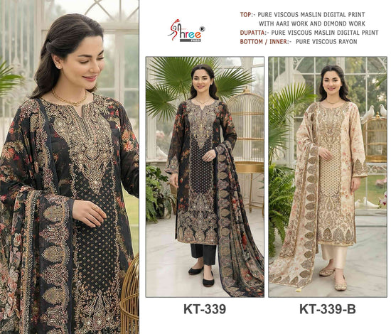 Shree Fab KT - 339 Viscose Muslin Pakistani Suit - Amrah Wholesale