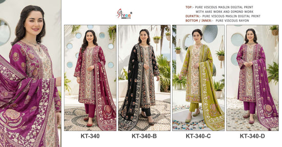 Shree Fab KT-340 Muslin Viscose Printed Unstitched Pakistani Suit