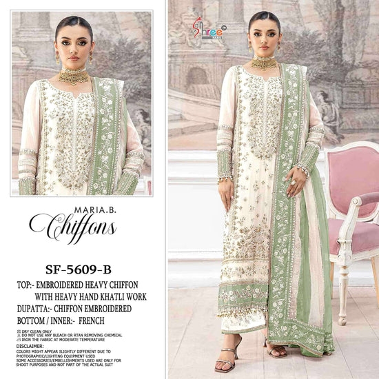 Shree Fab SF-5609 Chiffon Embroidery Unstitched Pakistani Suit