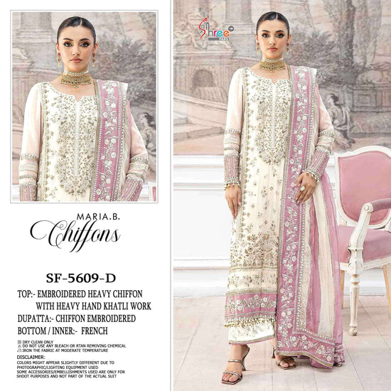 Shree Fab SF-5609 Chiffon Embroidery Unstitched Pakistani Suit
