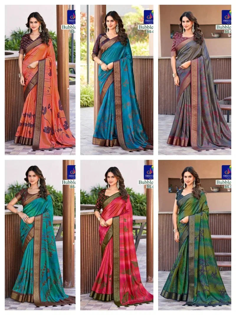 Shreyans Bubble Silk Vol 1 Soft Cotton Silk Printed Saree