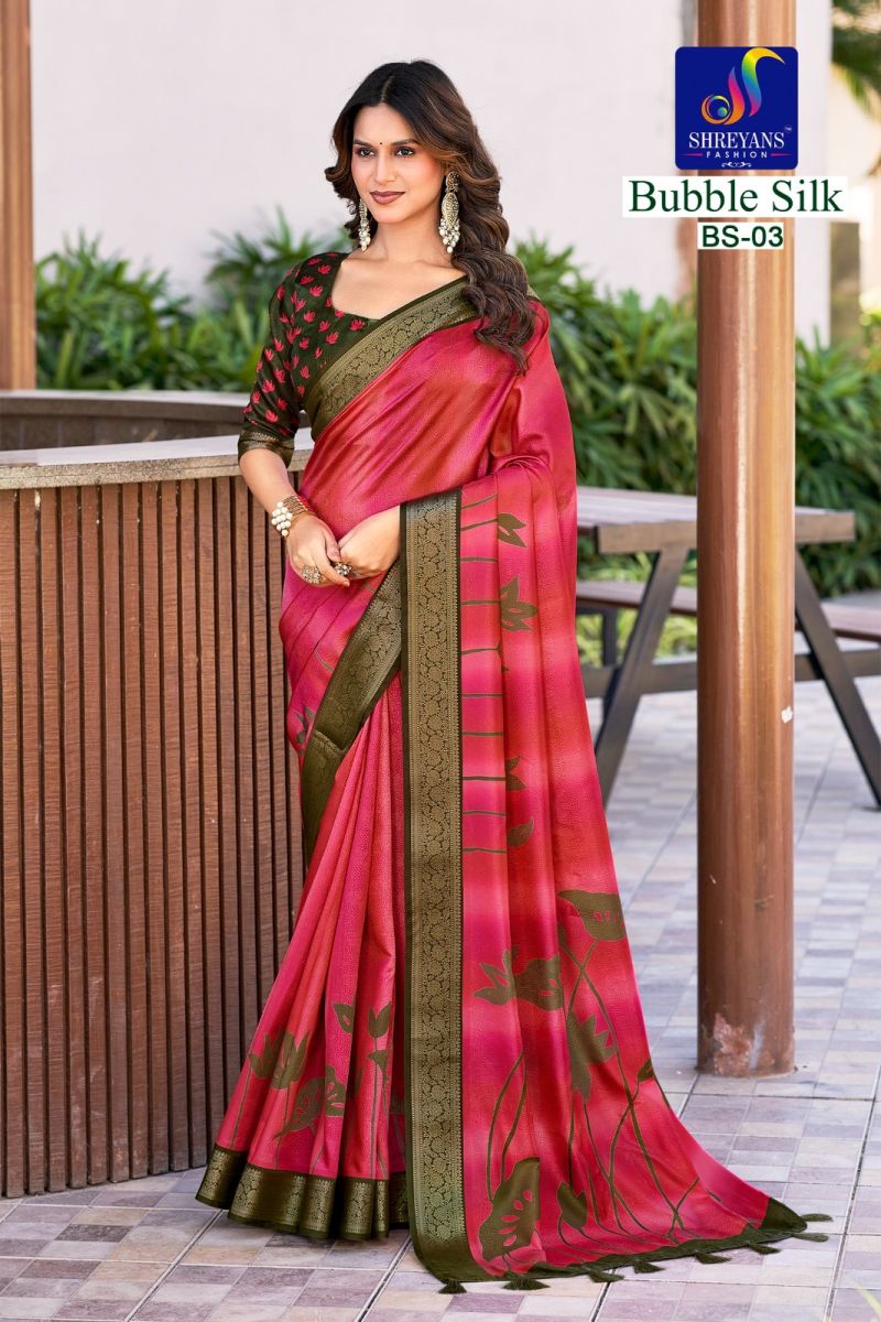 Shreyans Bubble Silk Vol 1 Soft Cotton Silk Printed Saree