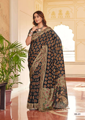 Shreyans Fashion Darbhanga Cotton Silk Printed Saree
