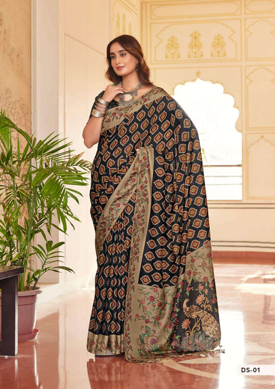 Shreyans Fashion Darbhanga Cotton Silk Printed Saree