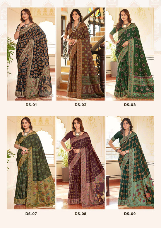Shreyans Fashion Darbhanga Cotton Silk Printed Saree
