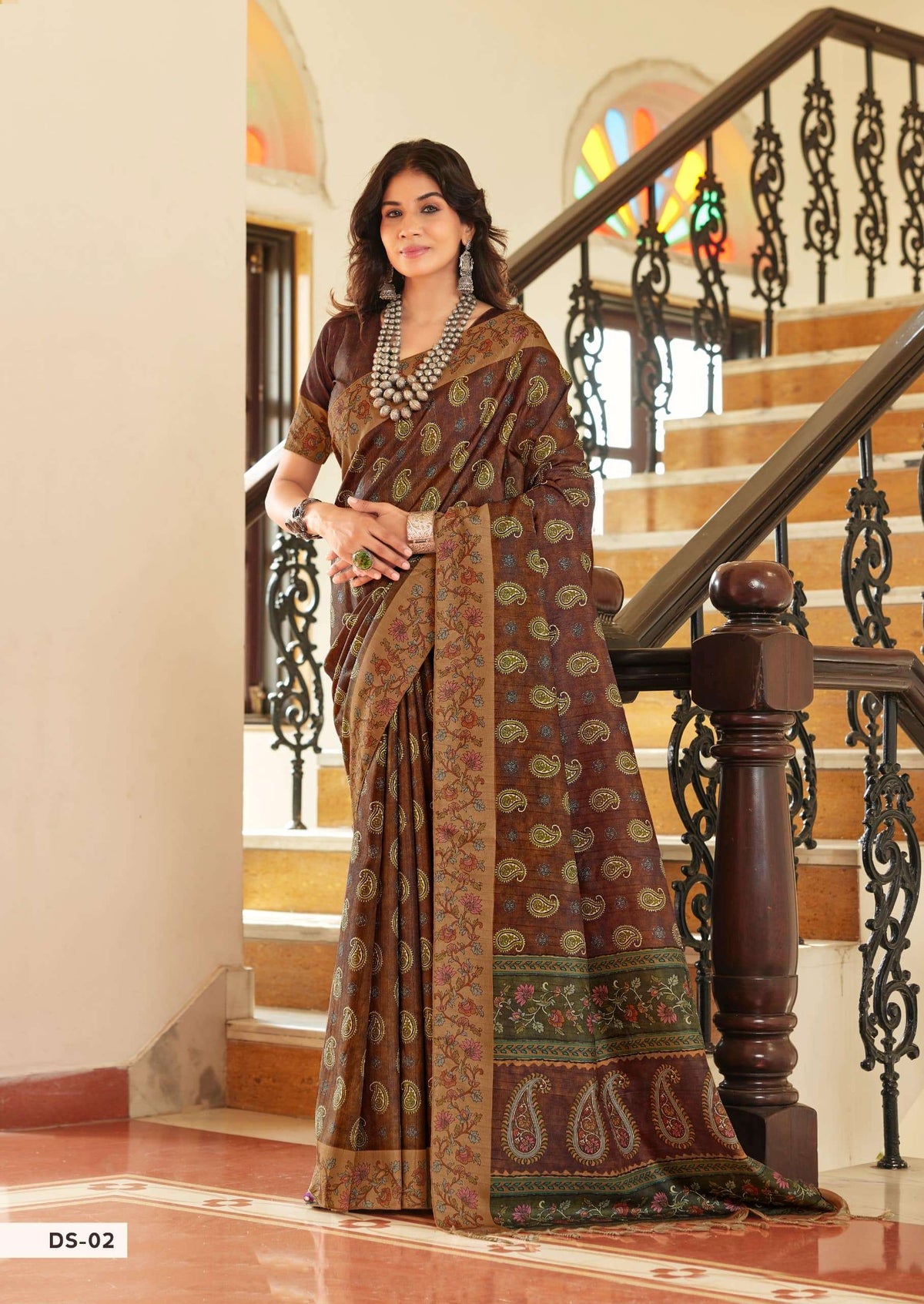 Shreyans Fashion Darbhanga Cotton Silk Printed Saree