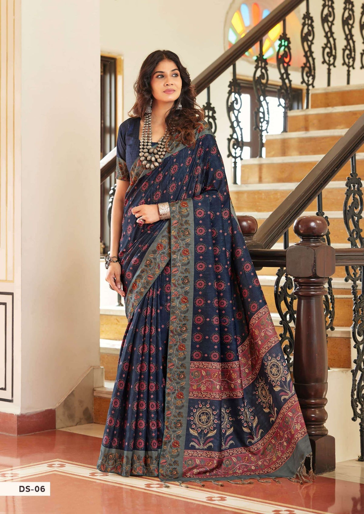 Shreyans Fashion Darbhanga Cotton Silk Printed Saree