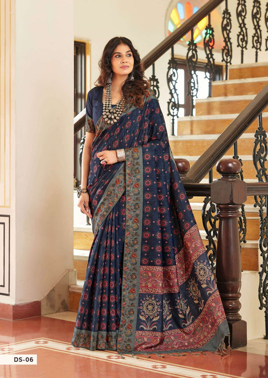 Shreyans Fashion Darbhanga Cotton Silk Printed Saree