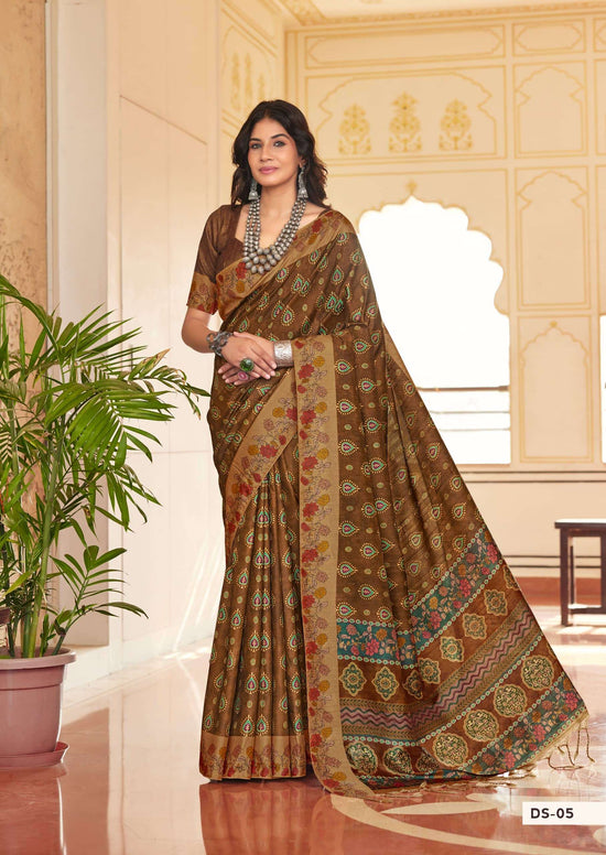 Shreyans Fashion Darbhanga Cotton Silk Printed Saree