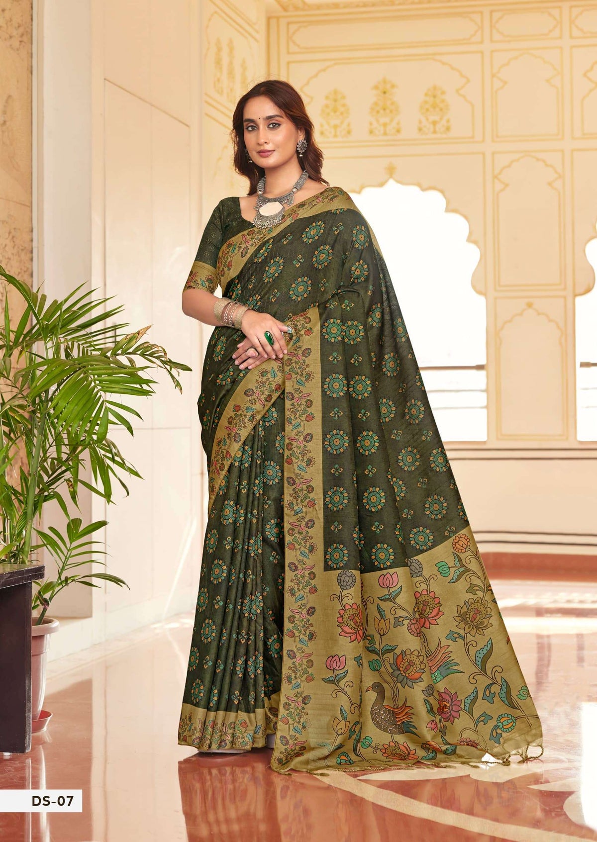 Shreyans Fashion Darbhanga Cotton Silk Printed Saree