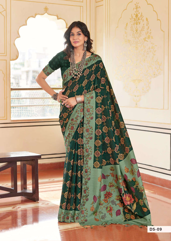 Shreyans Fashion Darbhanga Cotton Silk Printed Saree