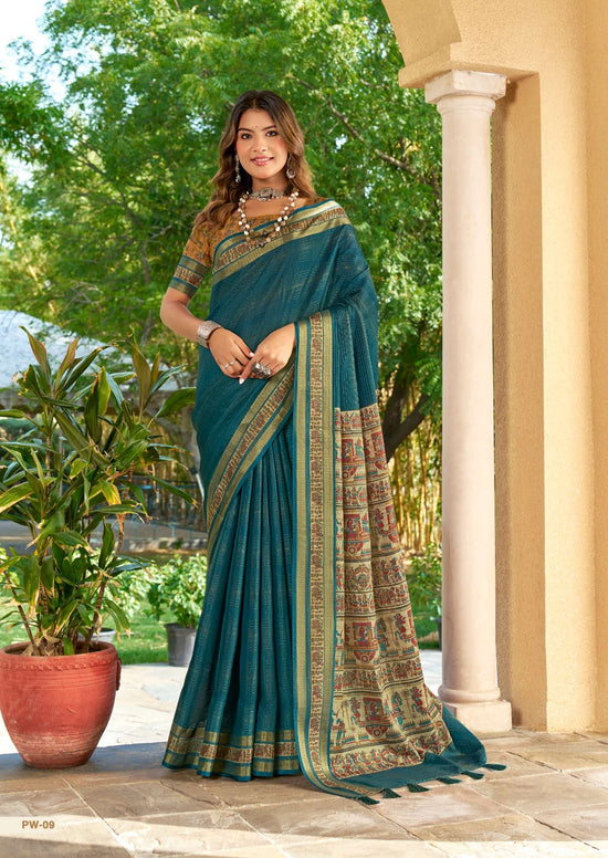 SHREYANS FASHION PUPPET WEAVES Tissue Silk Zari Weaving Sarees