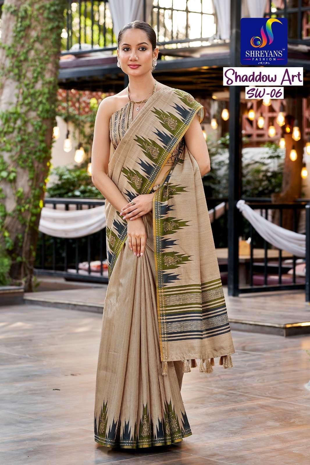 Shreyans Fashion Shadow Art Tussar Silk Sarees - Amrah Wholesale