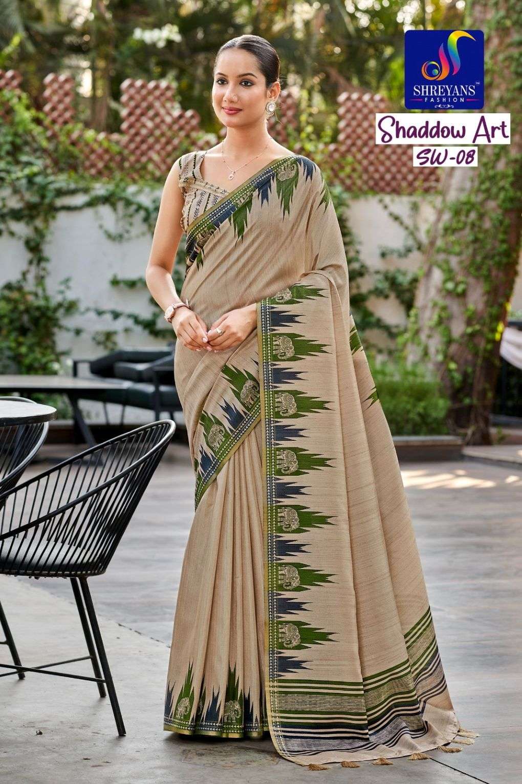 Shreyans Fashion Shadow Art Tussar Silk Sarees - Amrah Wholesale