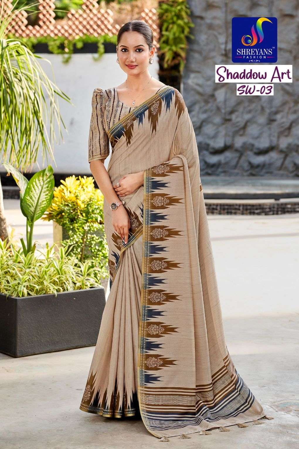 Shreyans Fashion Shadow Art Tussar Silk Sarees - Amrah Wholesale