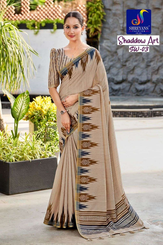 Shreyans Fashion Shadow Art Tussar Silk Sarees - Amrah Wholesale