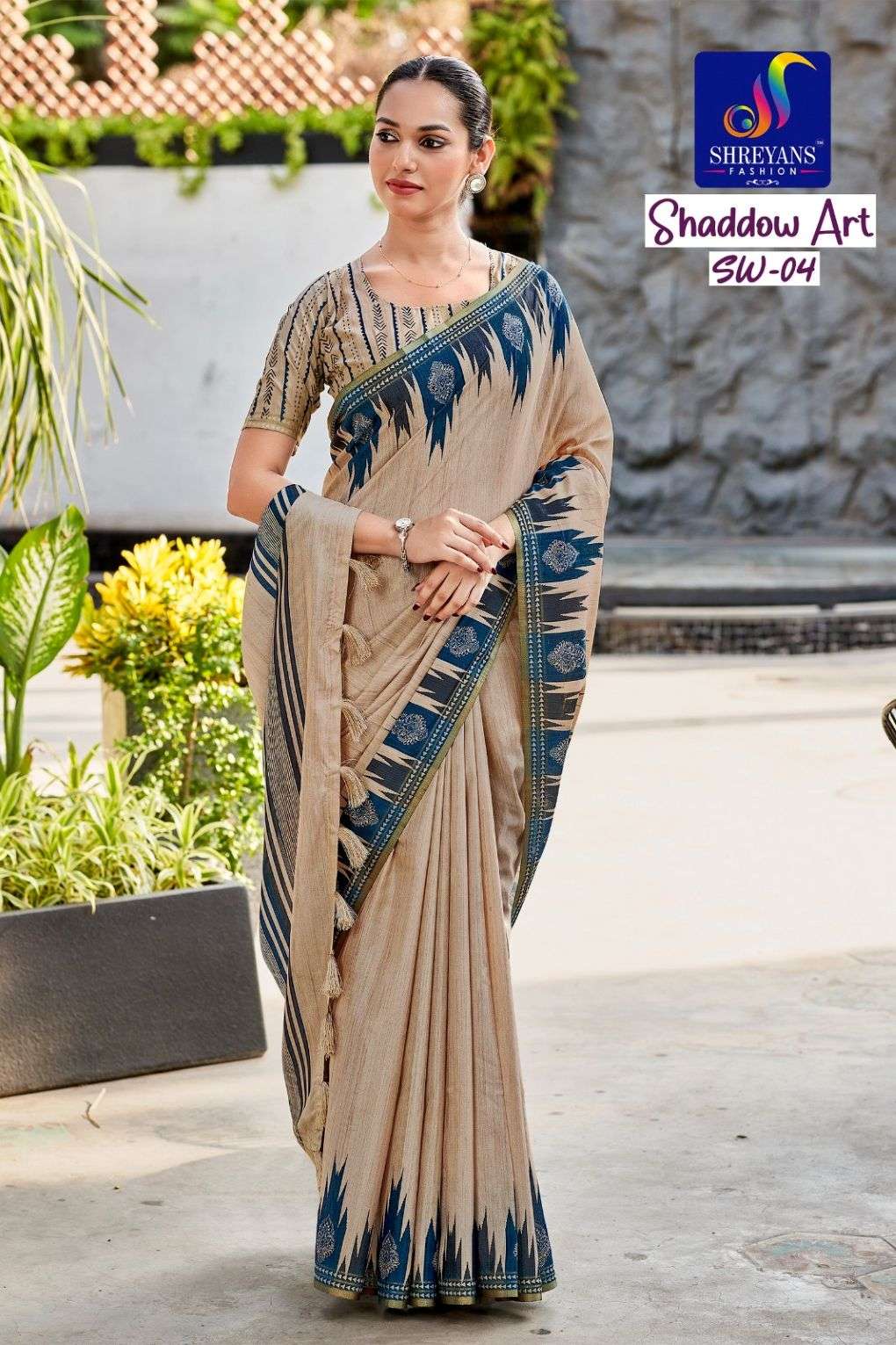 Shreyans Fashion Shadow Art Tussar Silk Sarees - Amrah Wholesale