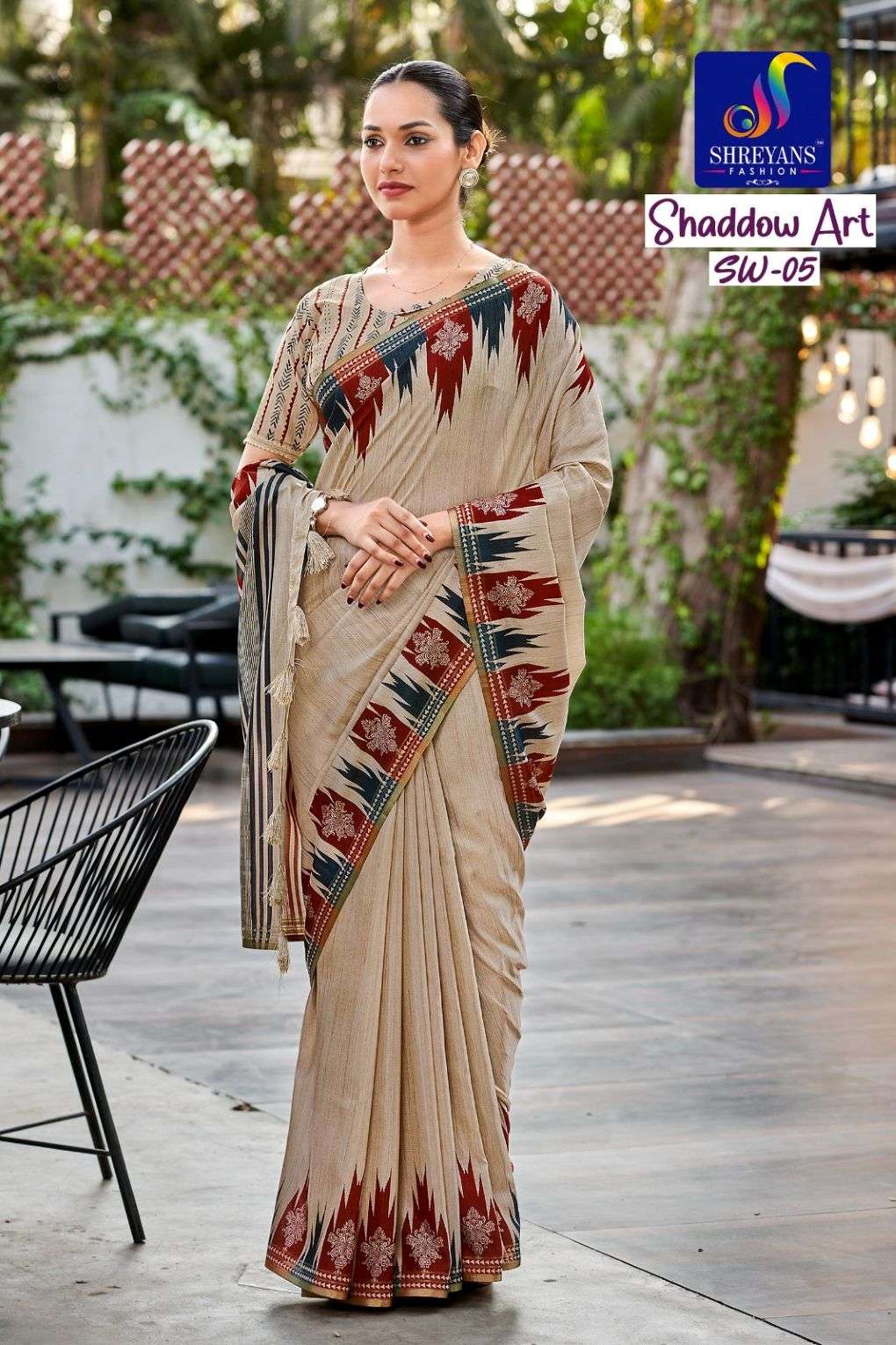 Shreyans Fashion Shadow Art Tussar Silk Sarees - Amrah Wholesale