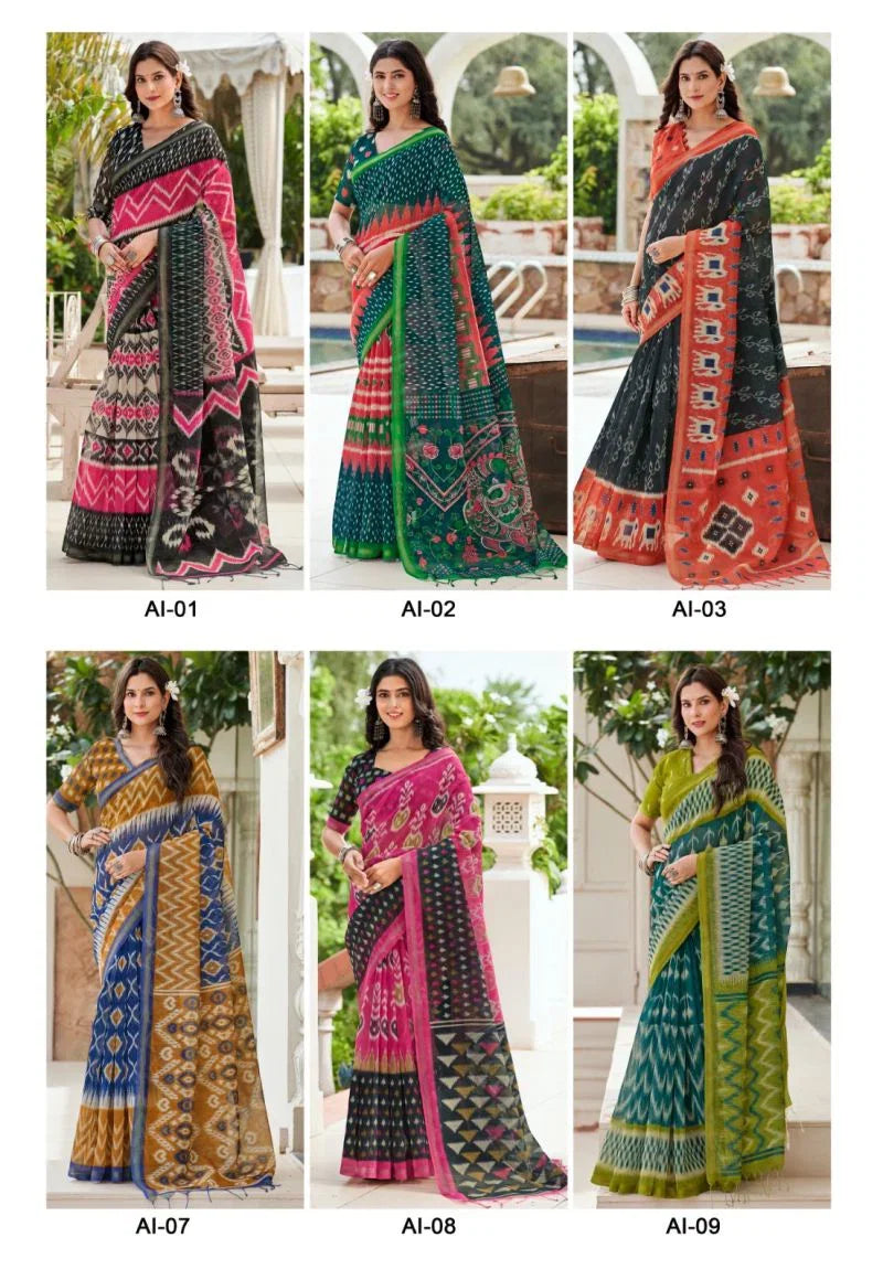 Shreyans Fashion Shreyans Aarohi Ikkat Silk Cotton Silk Saree