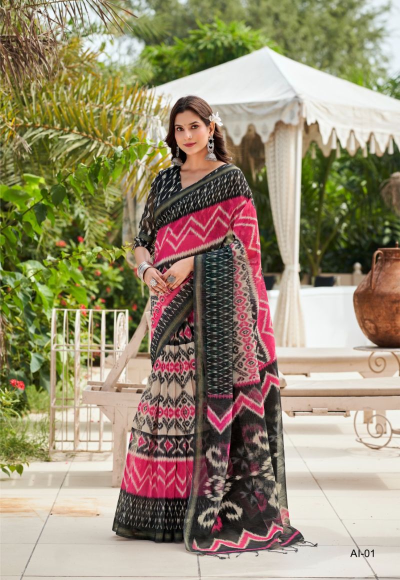 Shreyans Fashion Shreyans Aarohi Ikkat Silk Cotton Silk Saree
