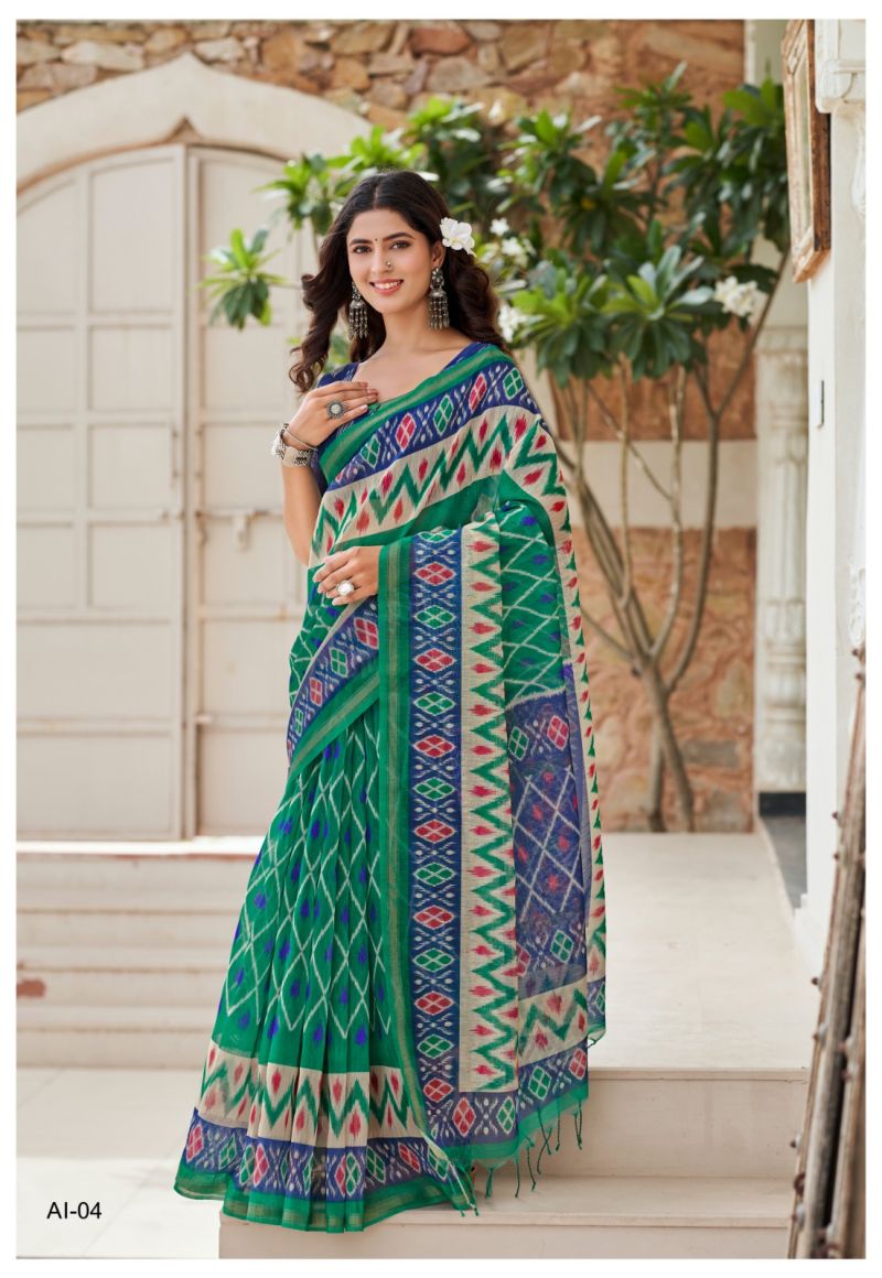 Shreyans Fashion Shreyans Aarohi Ikkat Silk Cotton Silk Saree