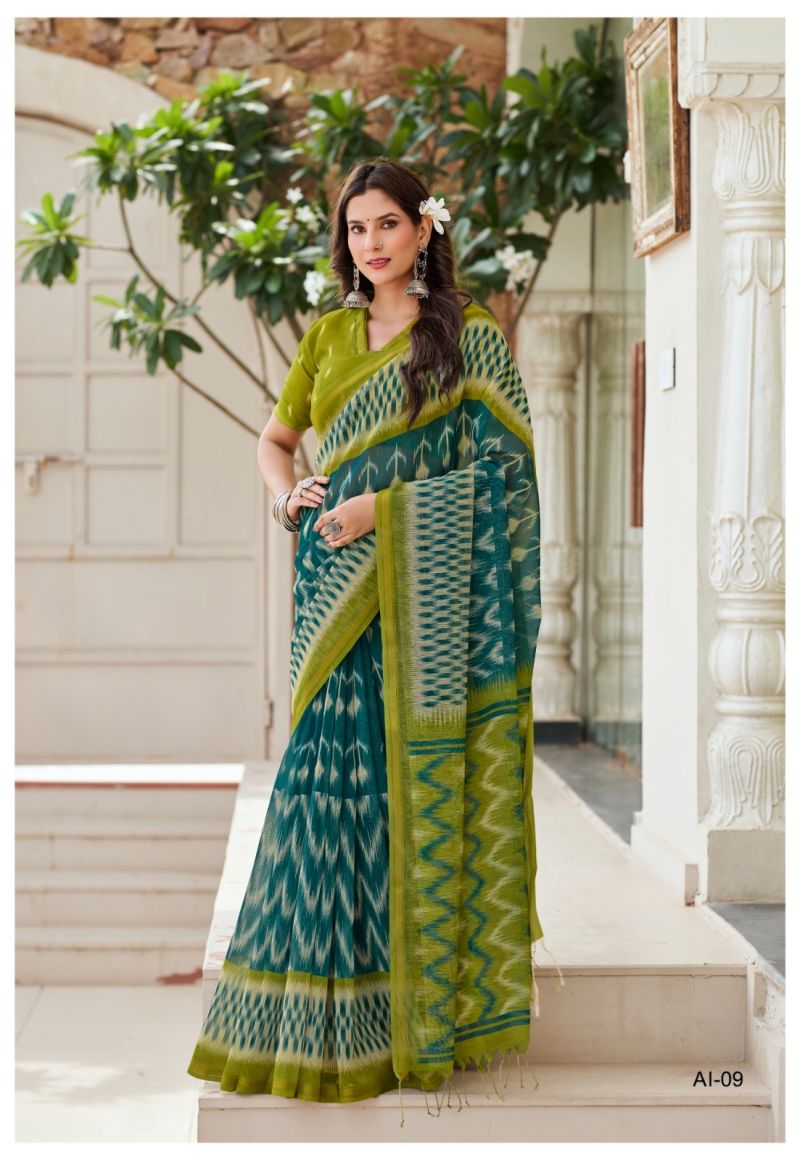 Shreyans Fashion Shreyans Aarohi Ikkat Silk Cotton Silk Saree
