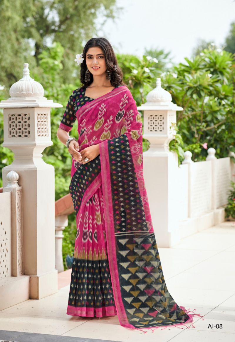 Shreyans Fashion Shreyans Aarohi Ikkat Silk Cotton Silk Saree
