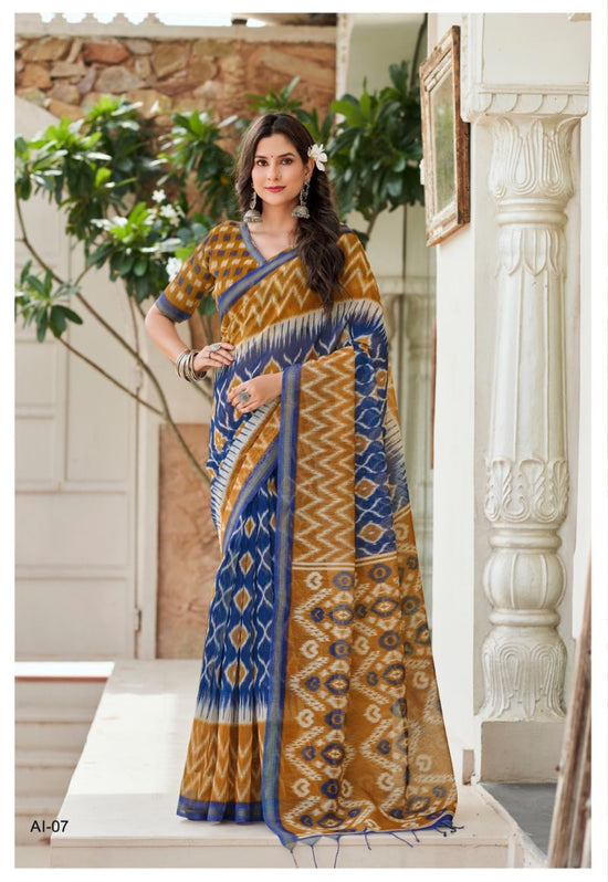 Shreyans Fashion Shreyans Aarohi Ikkat Silk Cotton Silk Saree