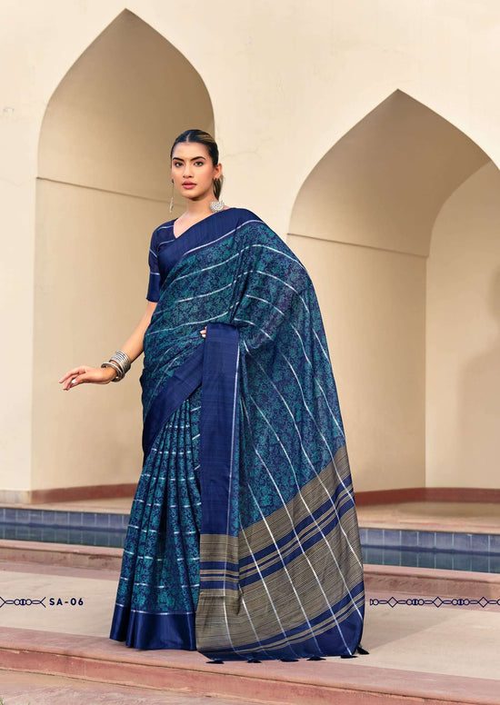 SHREYANS FASHION SINDH CREAP ART Crepe Silk Sarees