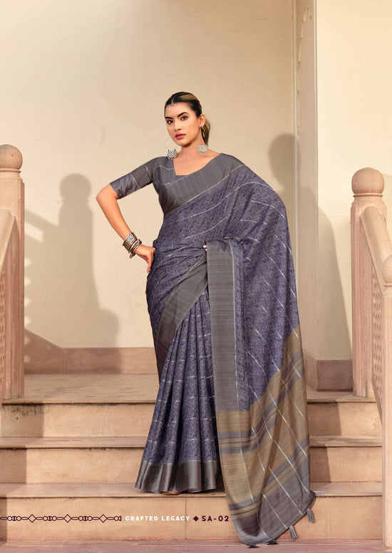 SHREYANS FASHION SINDH CREAP ART Crepe Silk Sarees