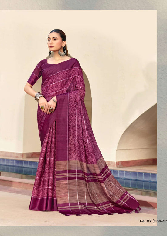 SHREYANS FASHION SINDH CREAP ART Crepe Silk Sarees