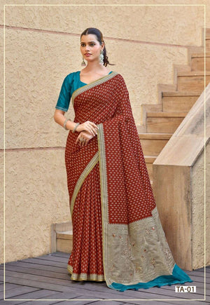 SHREYANS FASHION Thimka Art Silk Heavy Work Saree