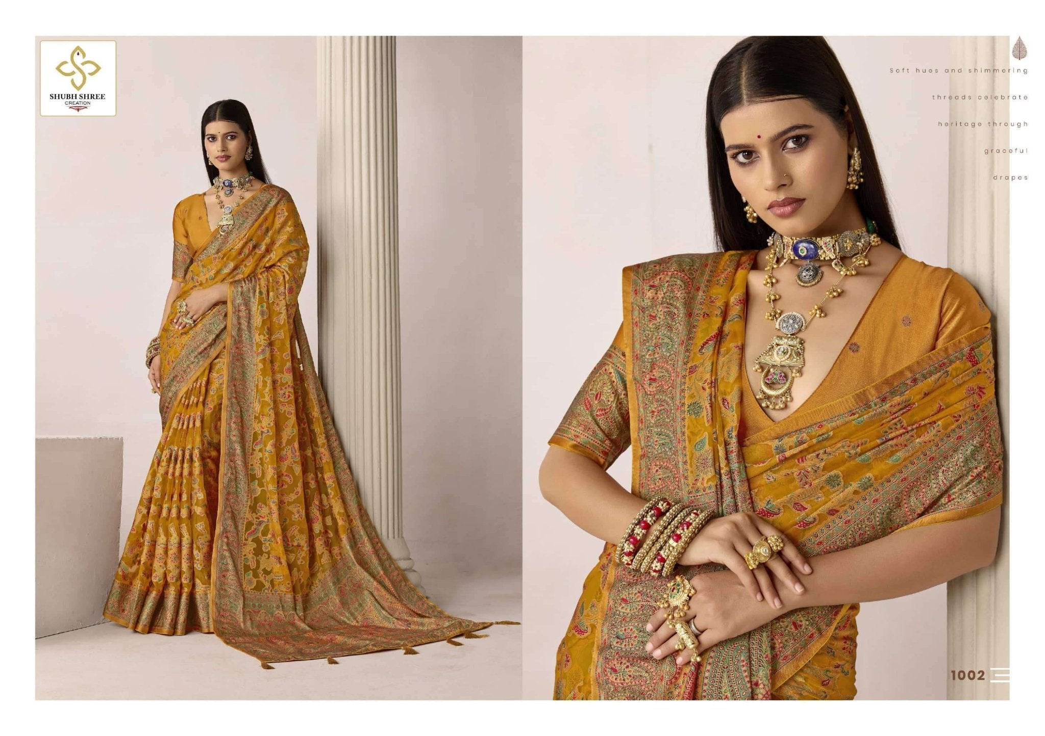 Shubh Shree Creation Meenakari 1001 To 1006 Series Saree Wholesale Catalogue - Amrah Wholesale